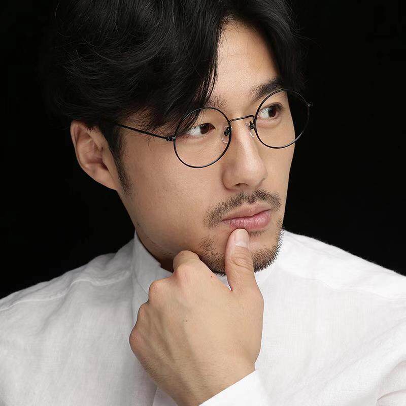 藤井太郎日系金属眼镜镜框复古圆框眼睛文艺瘦脸眼镜架