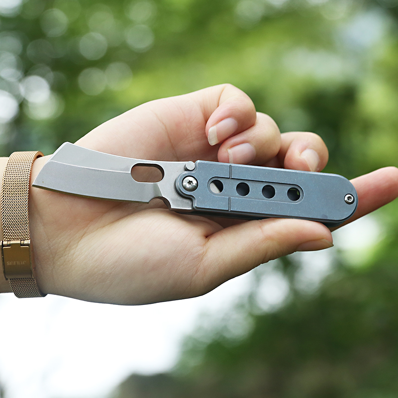 珍水果刀荒野求生装 备 钛合金折叠小刀折叠随身便携迷你户外折刀袖