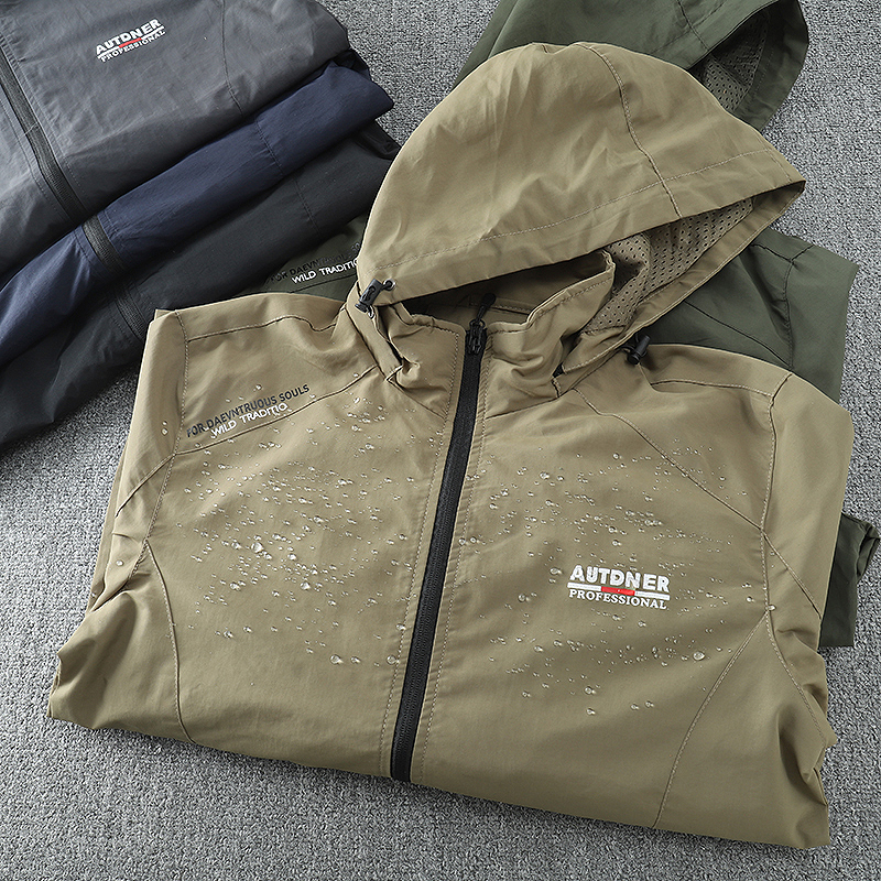 户外牛货防风防水面料！外贸男士春季可脱卸帽百搭休闲夹克外套