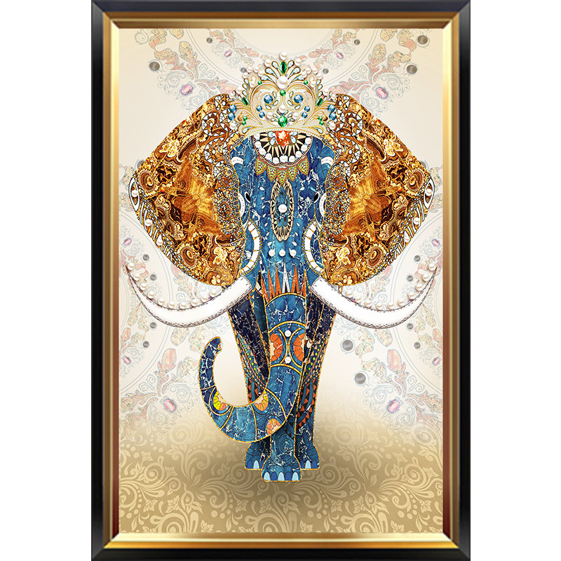 吉象如意玄关装饰画轻奢竖版过道壁画欧式客厅现代装饰画