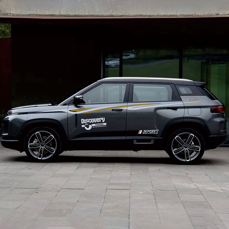 贴纸车贴吉利icon专用专用车车身腰线彩条个性汽车装饰贴