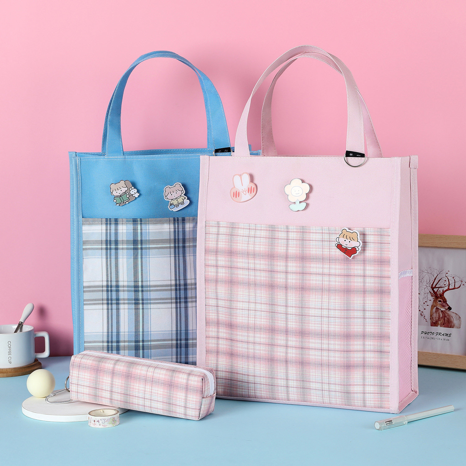 手拎书袋补课袋儿文件袋布袋帆布初中生手提袋用手文件袋