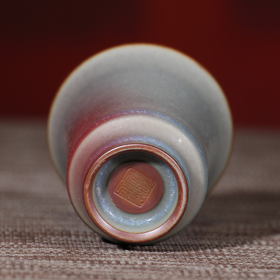 炭烧钧瓷茶具任晓飞晓飞大师手工玉兰陶瓷单杯主人品茗茶杯