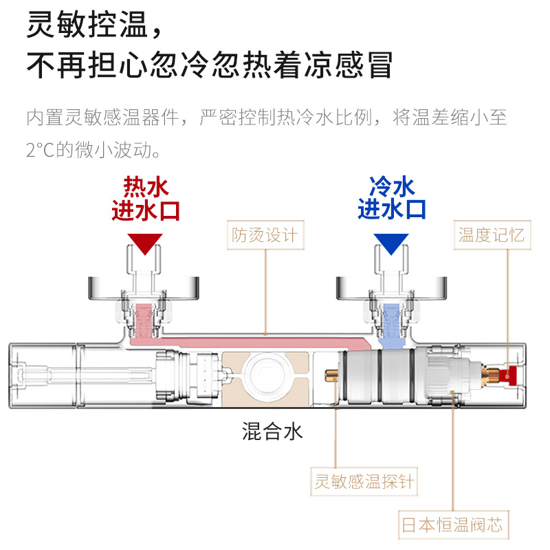 花洒套装大普恒温淋浴家用淋雨喷头沐浴淋浴器恒温花洒套装