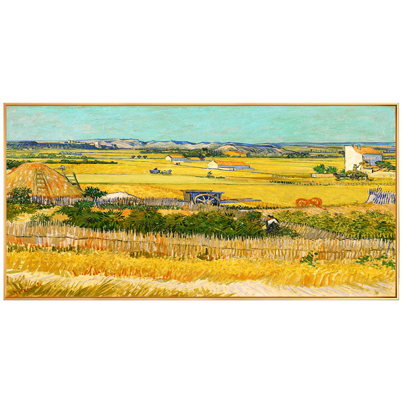 梵高名画临摹油画丰收巨幅壁画欧式客厅手绘油画