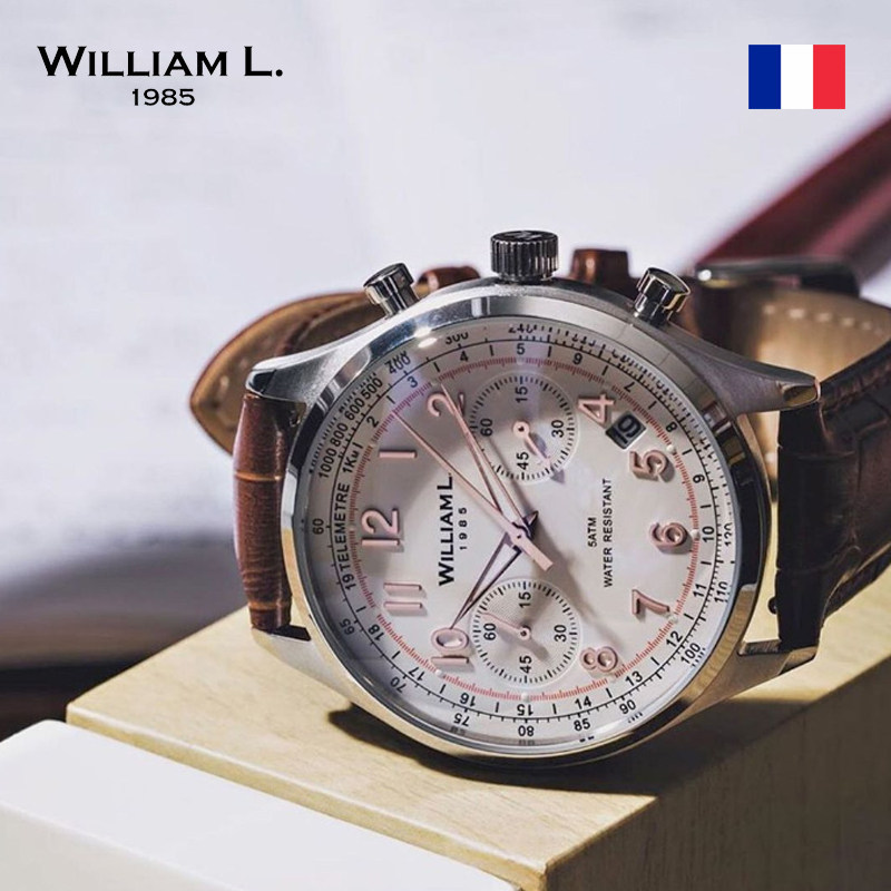 轻奢williaml.1985法国手表情侣礼物防水夜光复古石英欧美腕表