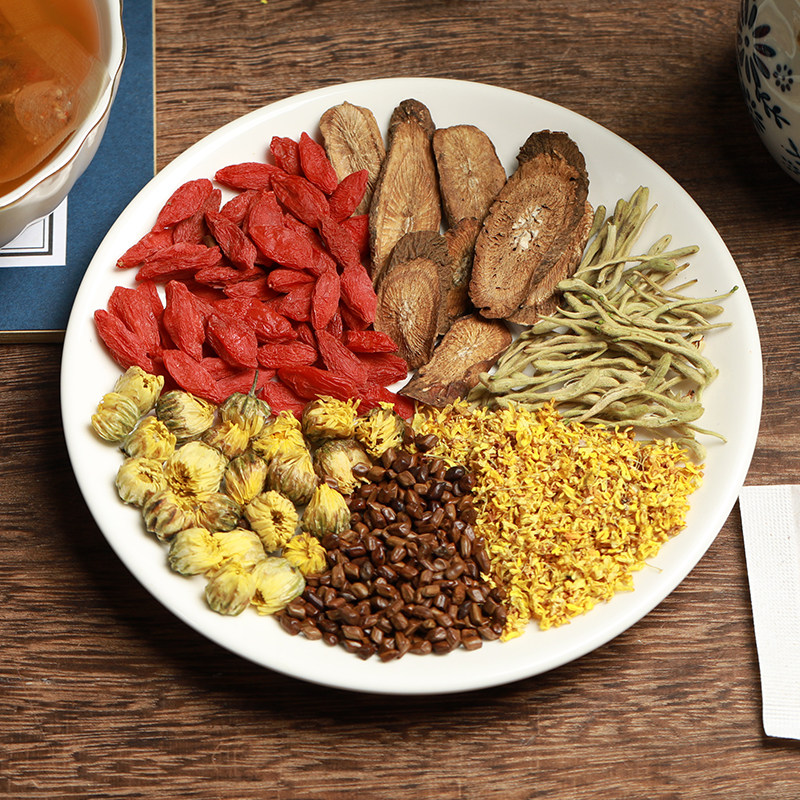 菊花枸杞决明子茶养肝清火金银花桂花牛蒡根胎菊熬夜养生花茶包