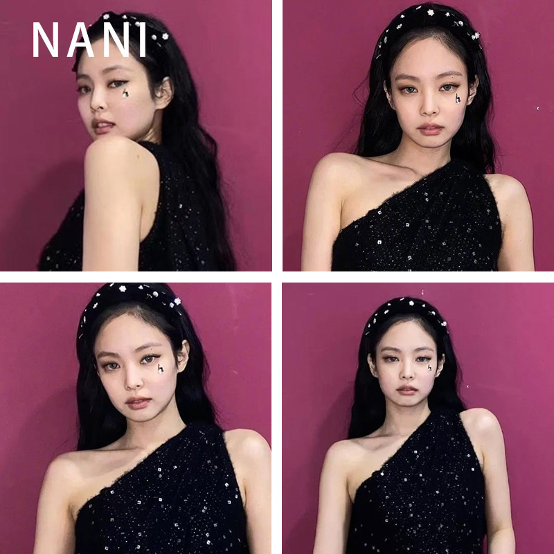 jennie同款蝴蝶结发箍女外出百搭花朵镶钻复古丝绒头箍ins潮发带