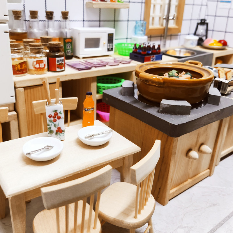 网红新款微缩迷你厨房真煮全套可吃厨具食玩过家家玩具