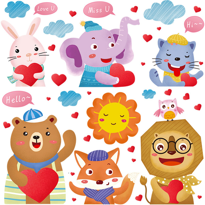 卡通墙纸布置装饰布装饰墙面幼儿园儿童贴纸墙壁软装墙贴