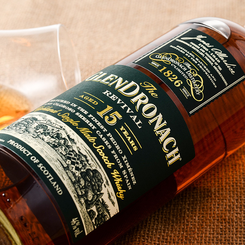 glendronach格兰多纳15年复兴单一麦芽威士忌烈酒正品行货700ml