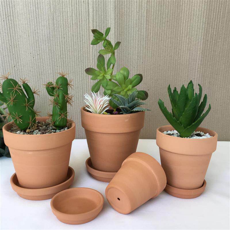 红陶花盆吸水透气圆形细质盆多肉育苗绿萝盆栽花盆