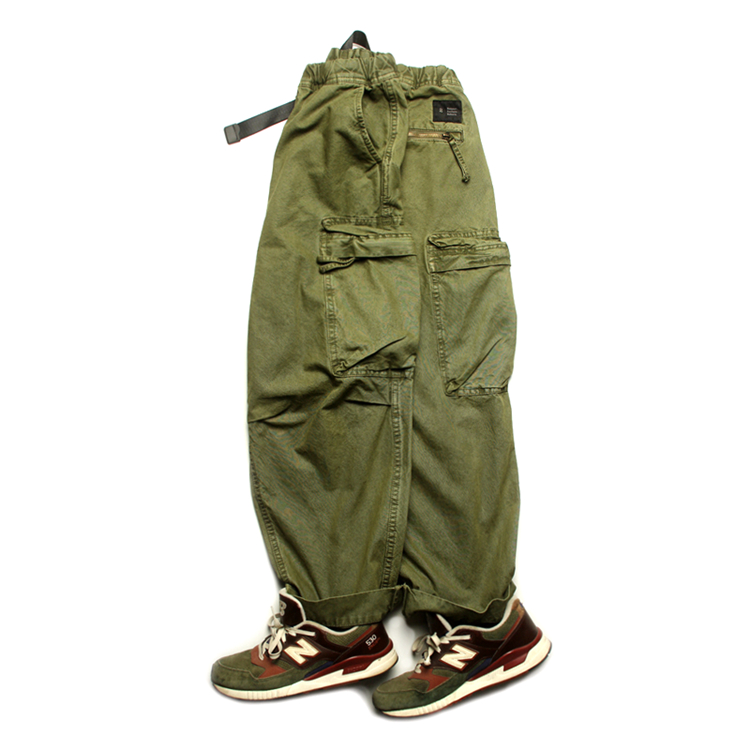 真基霸厚 重磅狠货VINTAGE珠帆蜡染阿乐军事直筒多袋工装休闲潮裤