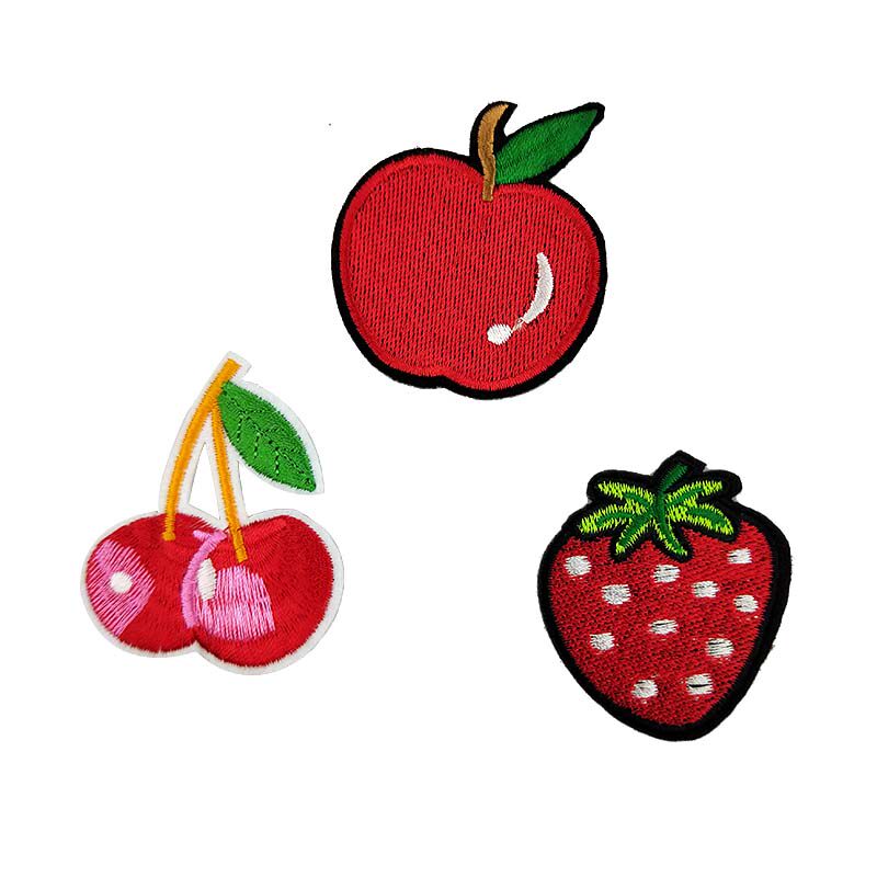 卡通水果图案刺绣衣服补丁贴布小号diy裤子布贴