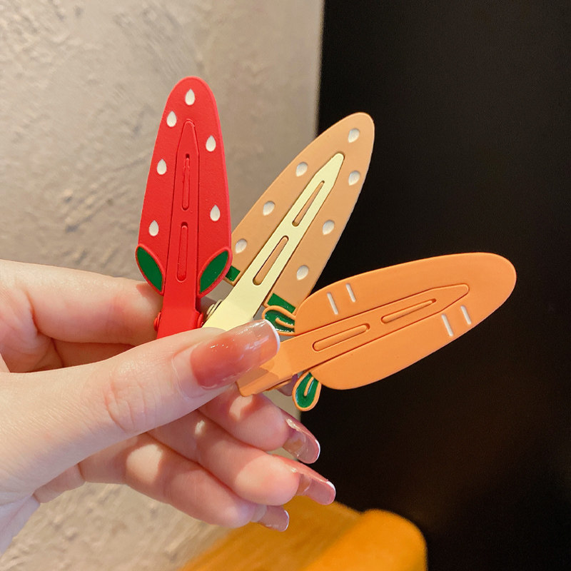 无痕发夹胡萝卜发卡韩国ins鸭嘴夹子侧边超仙发饰