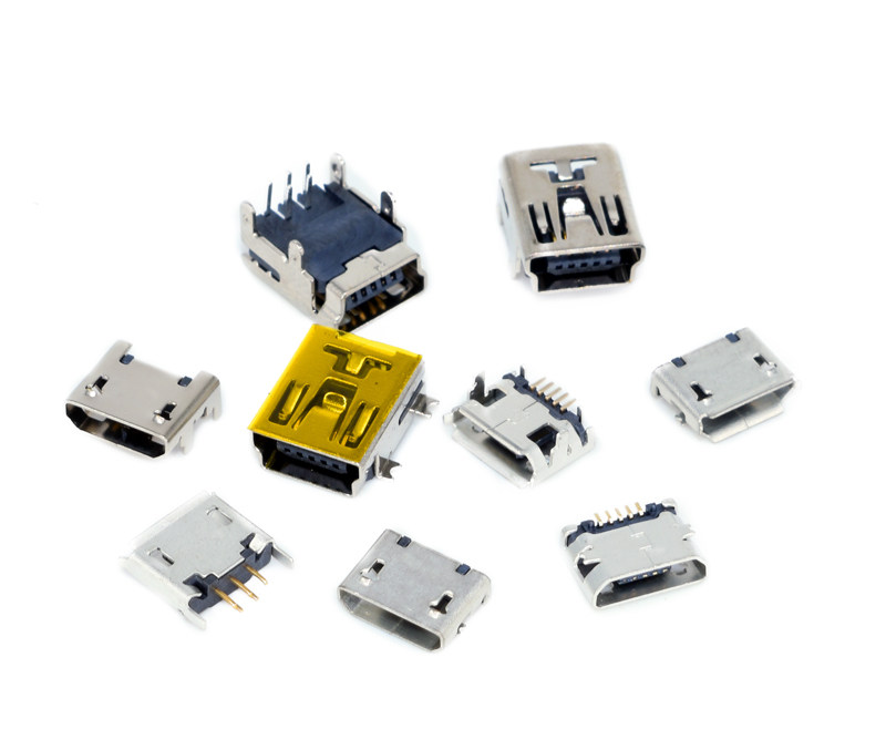 micro usb手机安卓接口t型迷你梯形口母头mini贴片母座插口维修