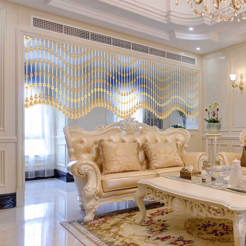 水晶珠帘隔断帘客厅过道装饰帘卧室卫生间风水葫芦门帘家用免打孔