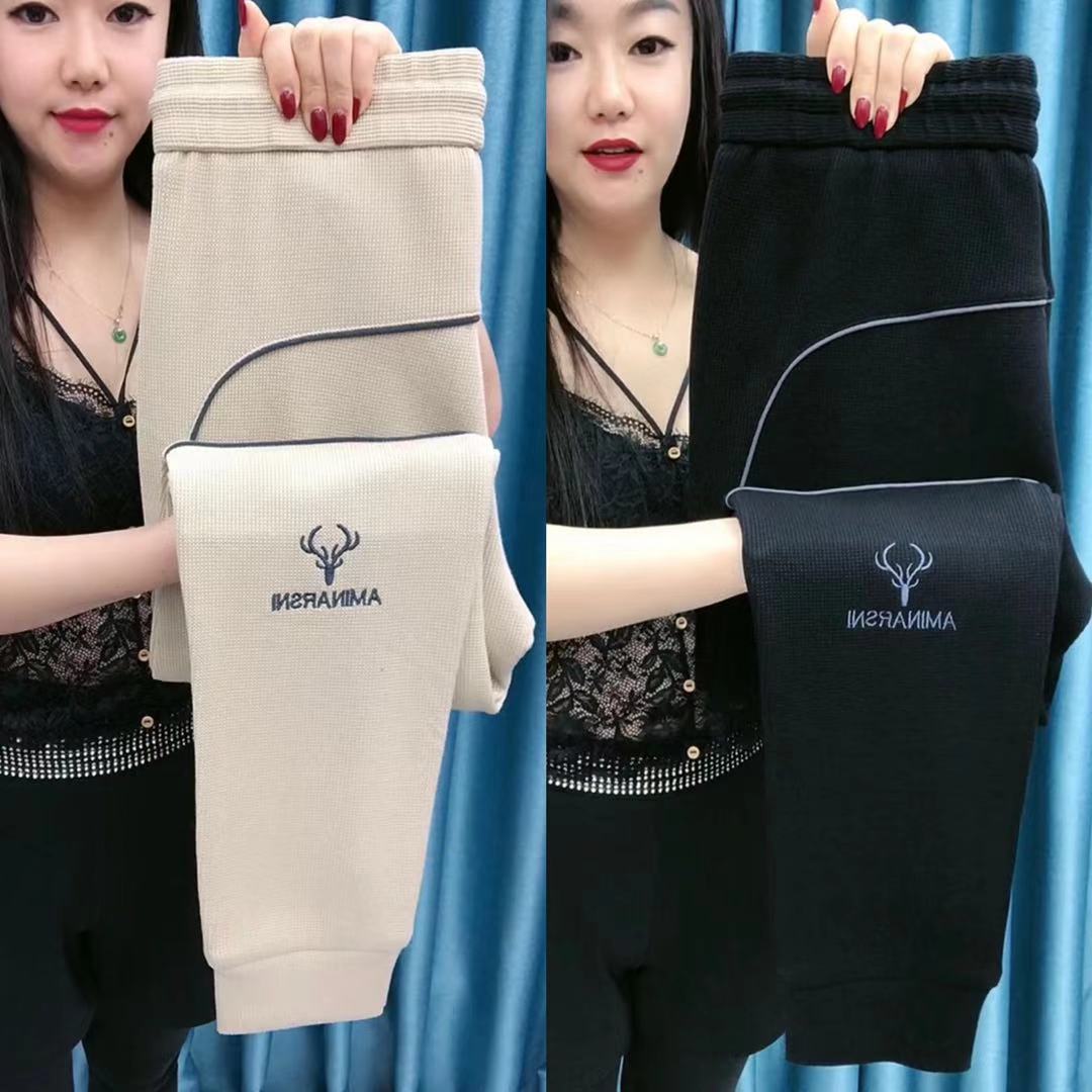 6655欧洲站时尚潮秋冬男士休闲华夫格冬季利索精神弹力男装小脚裤