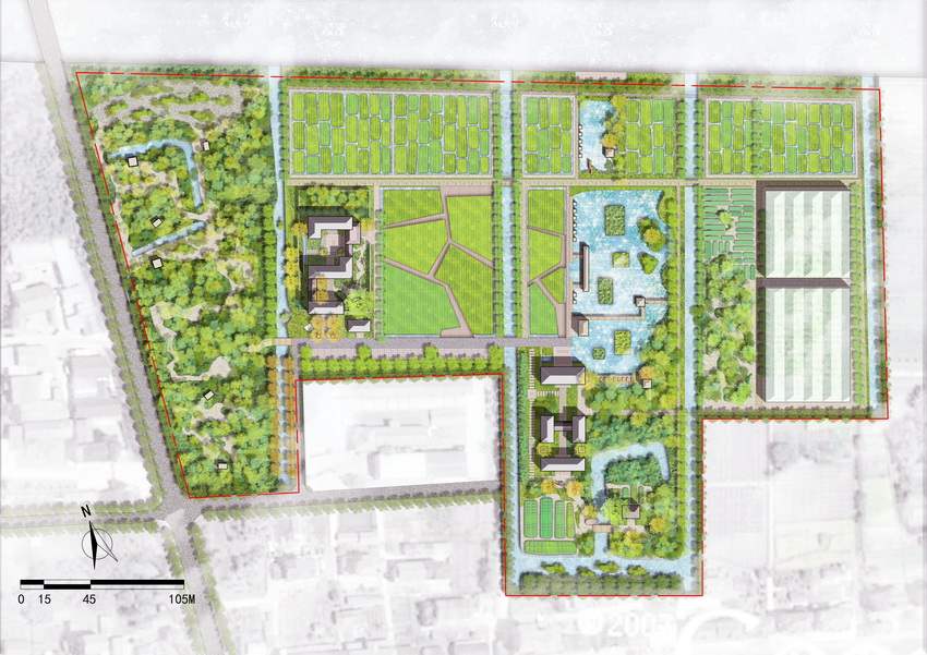 乡村农村总评农田素材ps景观设计田园新农村平面图样图