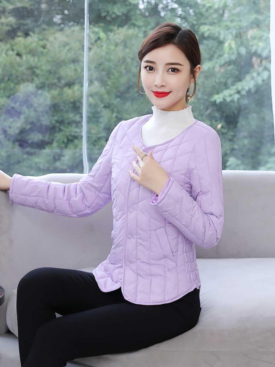 冬季棉衣女短款加绒加厚内穿小棉袄妈妈装保暖轻薄羽绒棉服外套女