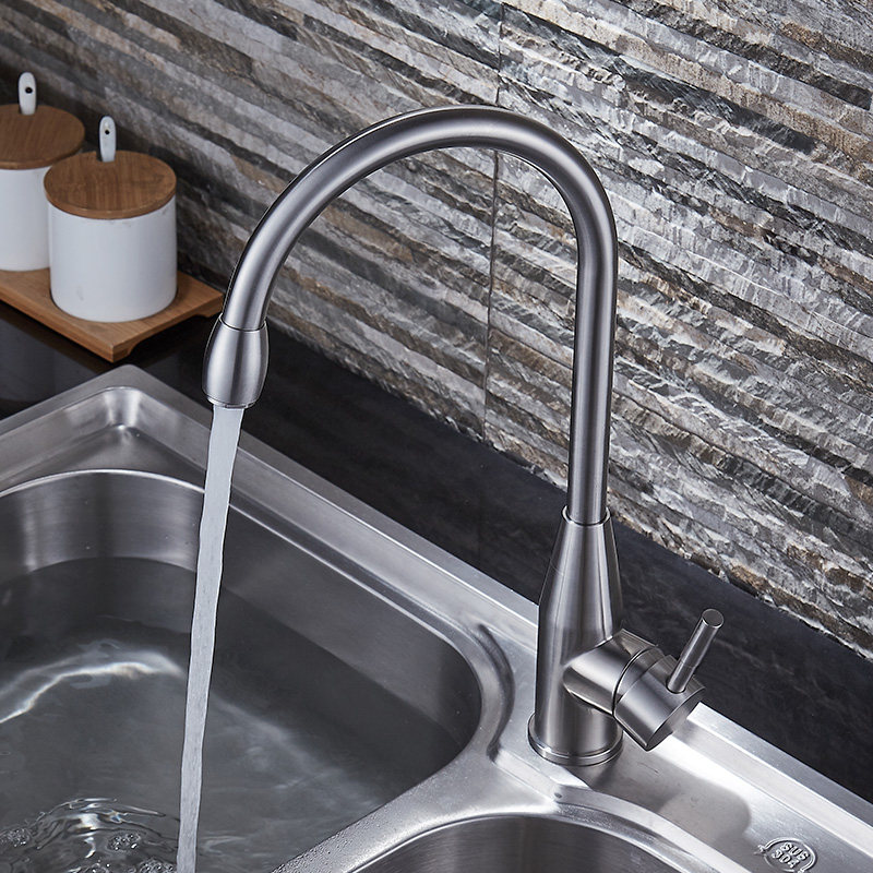 加重sus304不锈钢厨房菜盆洗碗池冷热水龙头家用可旋转通用