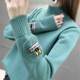 Plus velvet thick autumn and winter new Korean version of the half-high collar long sleeve cover wild short loose knit sweater female Plus velvet thick autumn and winter new Korean version of the half-high collar long sleeve cover wild short loose knit sweater female