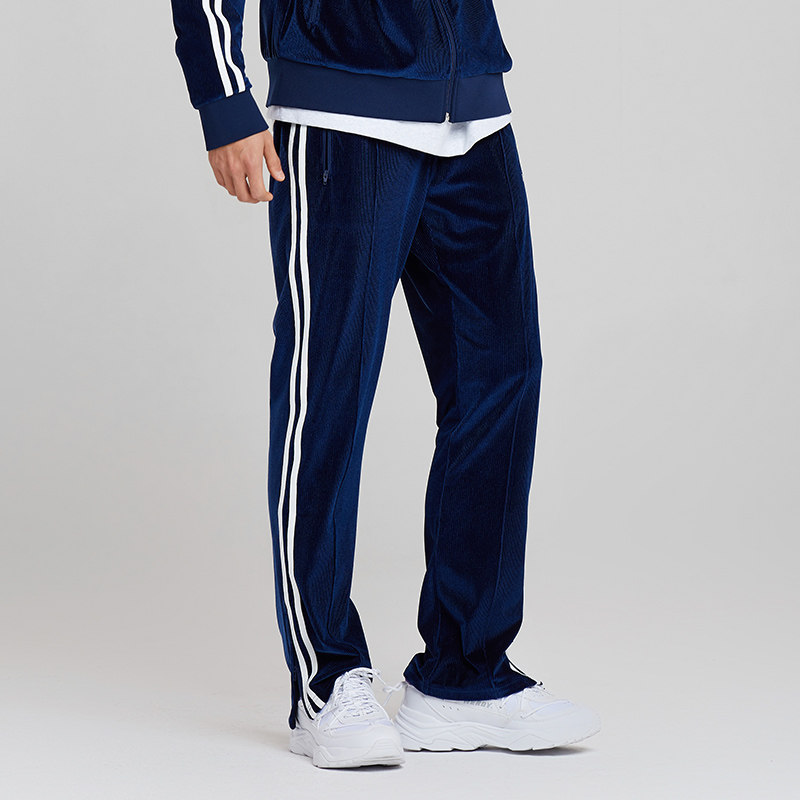 nerdy裤子子女2020秋装新款宽松百搭ins丝绒运动长裤