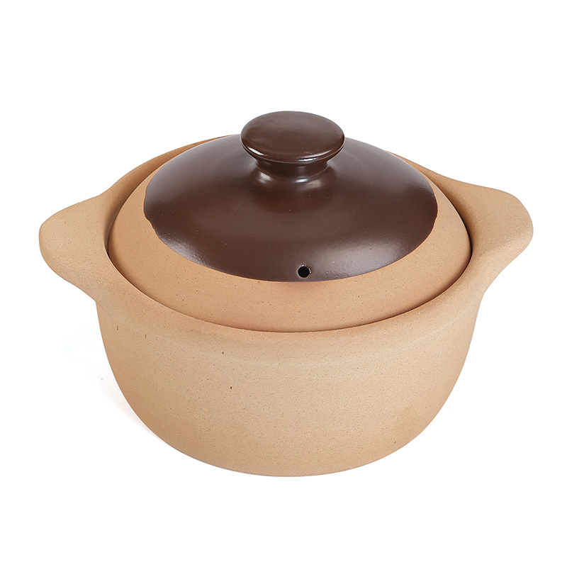 汤锅中式陶土双耳砂锅炖锅家用燃气耐高温老式炖锅
