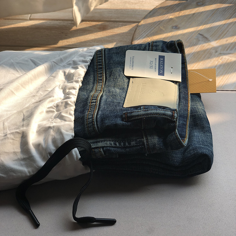 高级硬货 亚光系列丹宁 青春休闲水洗复古宽松直筒牛仔裤长裤穿潮