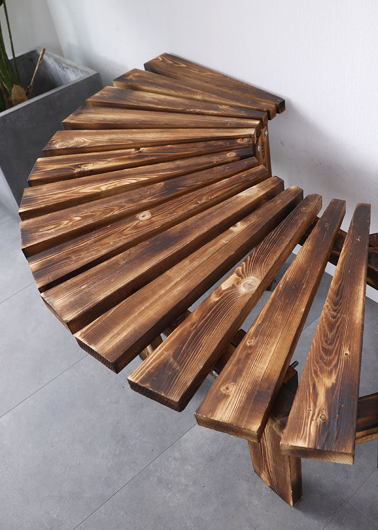 防腐半圆弧形花架阳台置物架花园围树座椅户外花架