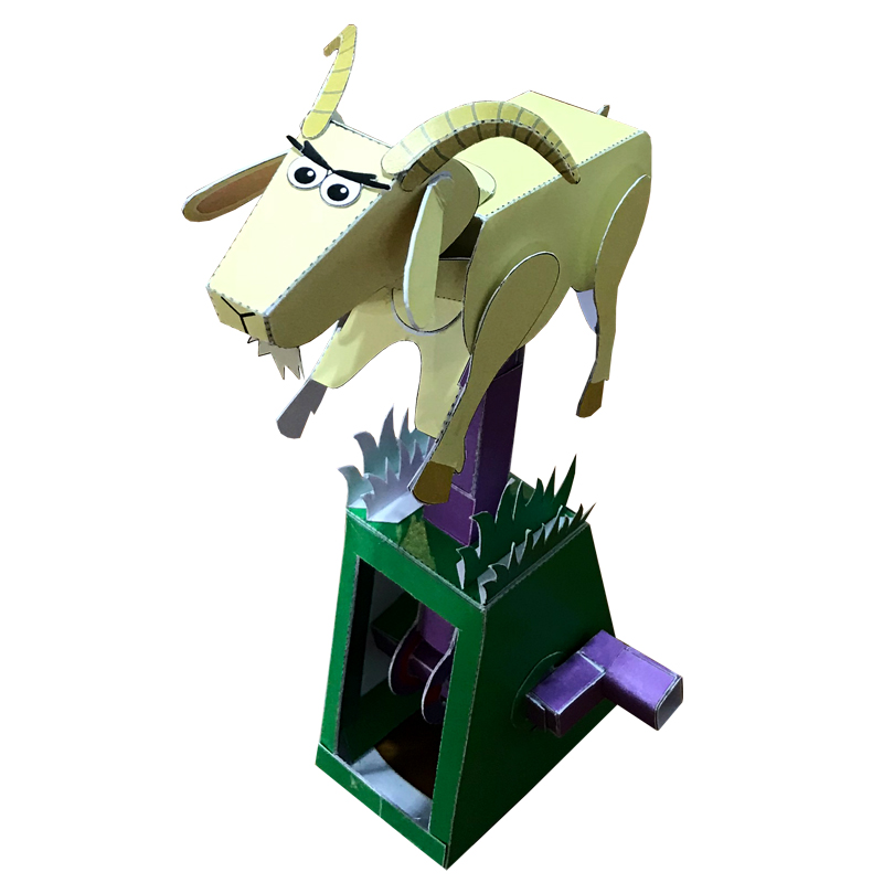 纸义抖音机关折纸动态手工diy材料奔跑山羊手工折纸