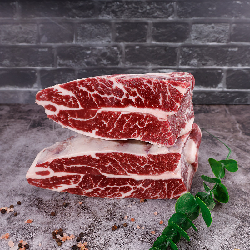 天萃庭美美国进口谷饲雪花牛小排整条1kg新鲜牛排