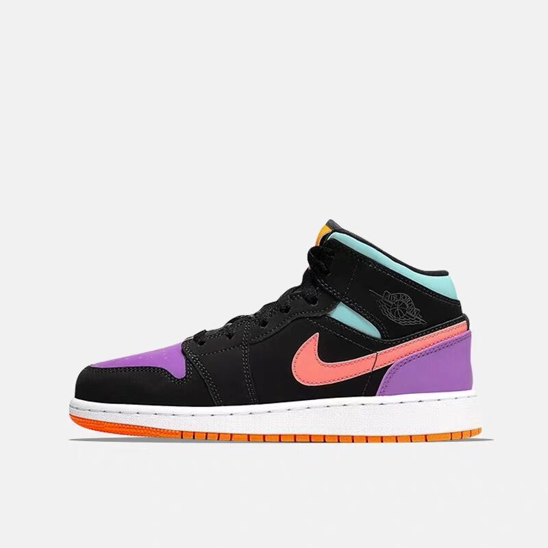 air jordan 1 mid aj1 糖果鸳鸯拼色 女鞋 中邦篮球鞋 554725-083