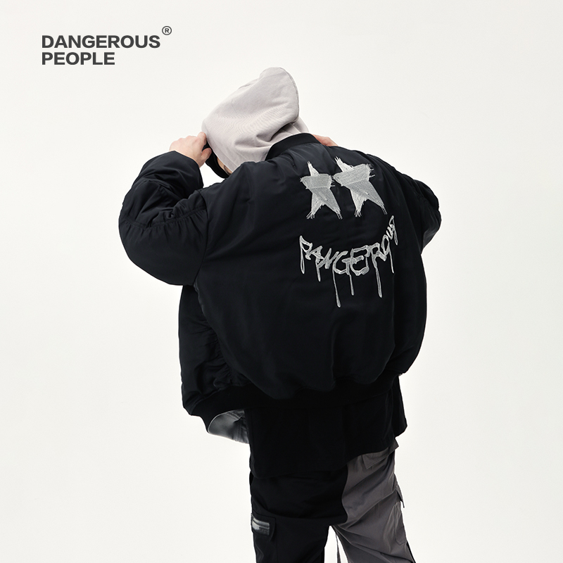 Dangerouspeople 薛之谦dsp星星眼睛银丝线绣花两面穿棉服夹克