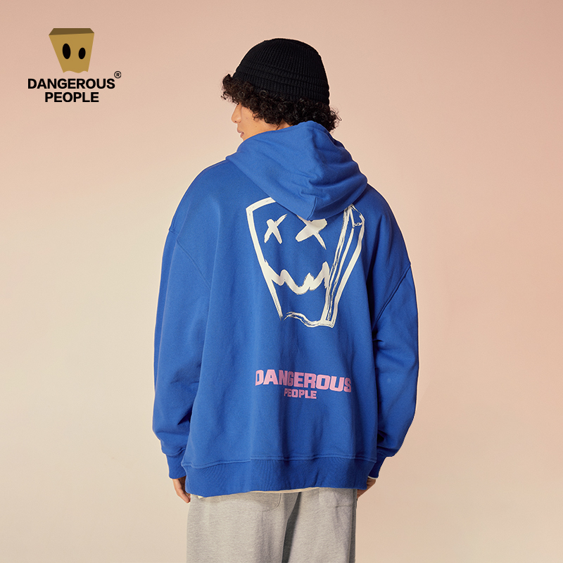 Dangerouspeople薛之谦dsp国潮纸袋人字母印花卫衣男女休闲连帽衫