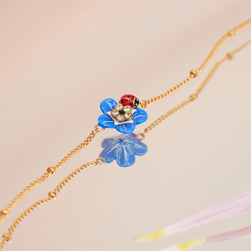 lesnereides勿忘我和瓢虫手链2021春夏新款仙女手链