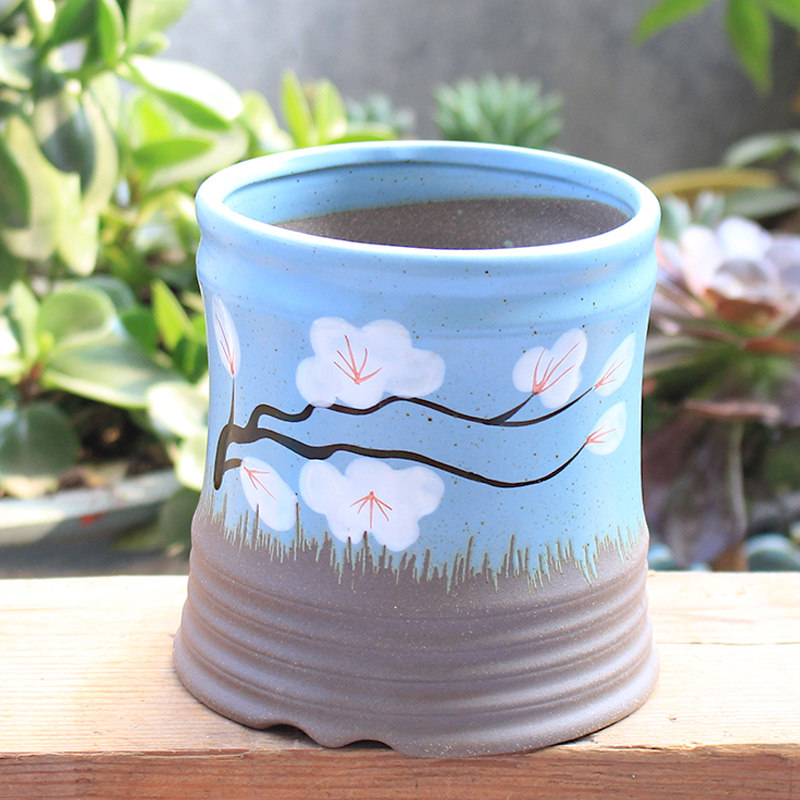 花盆大口径手绘创意粗陶透气气多大号陶罐多肉盆花盆