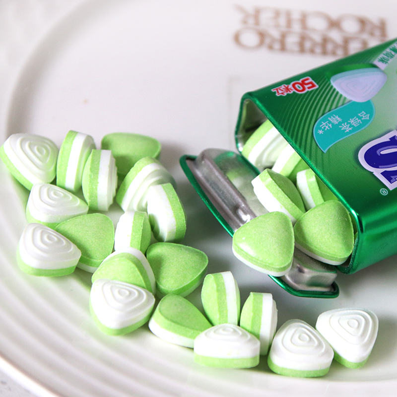 阿尔卑斯曼妥思清劲留兰香薄荷味50粒35克*2盒无糖薄荷糖压片糖果