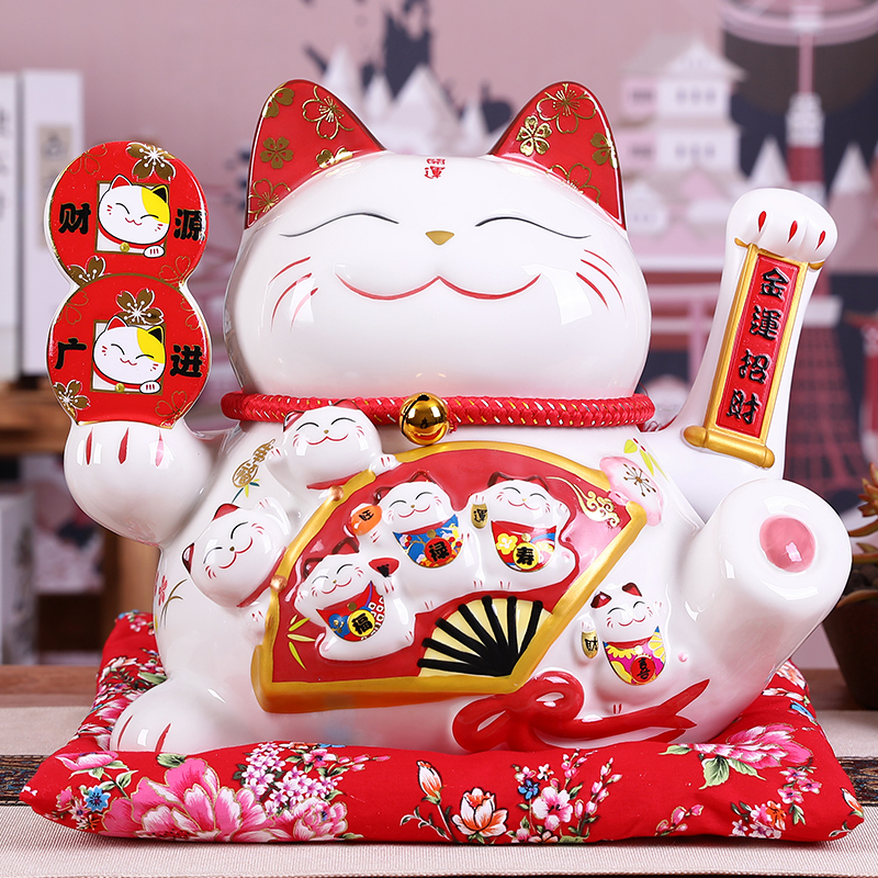招财猫摆件自动电动招手摇手家居客厅收银台店铺开业礼品大发财猫