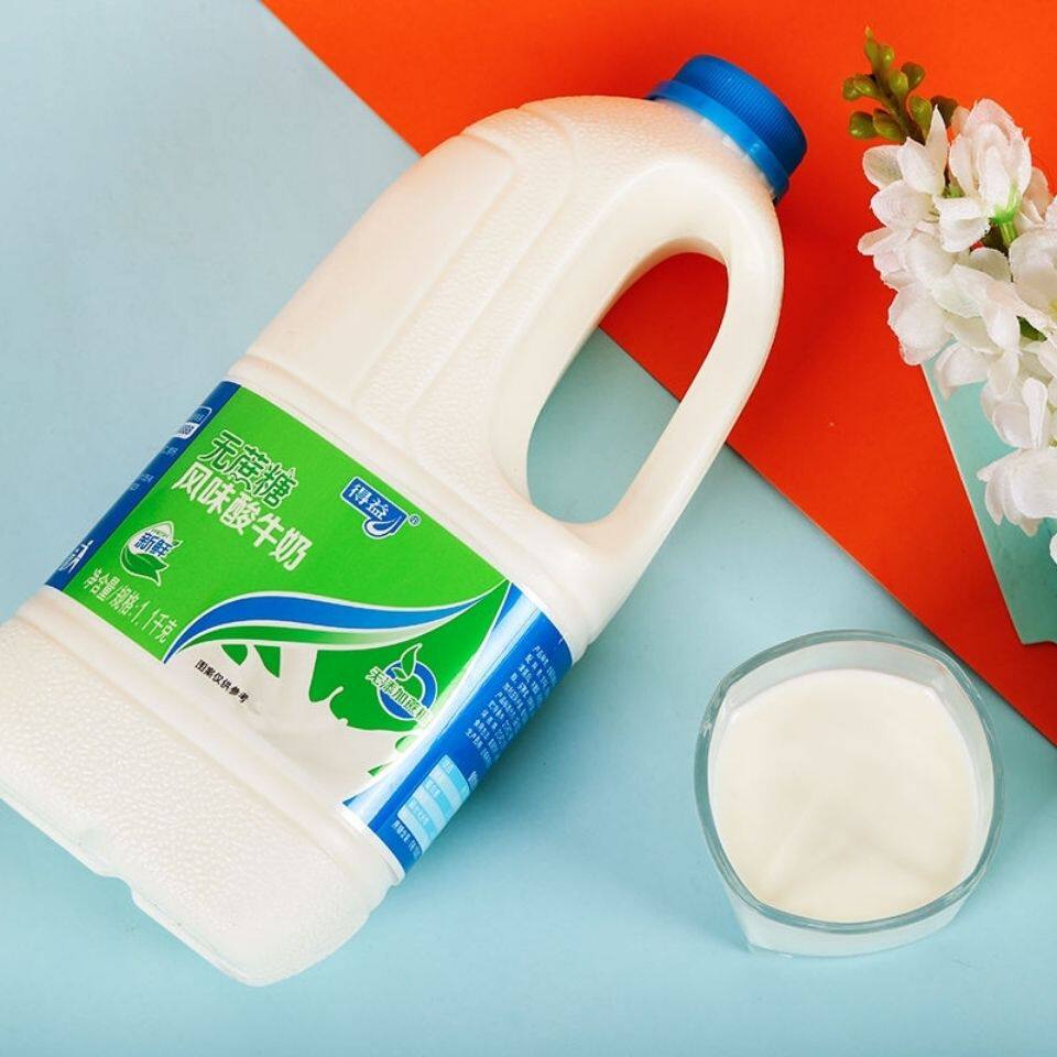 得益酸奶无蔗糖大瓶桶酸奶桶装酸奶整箱11kg桶无蔗糖风味酸牛奶