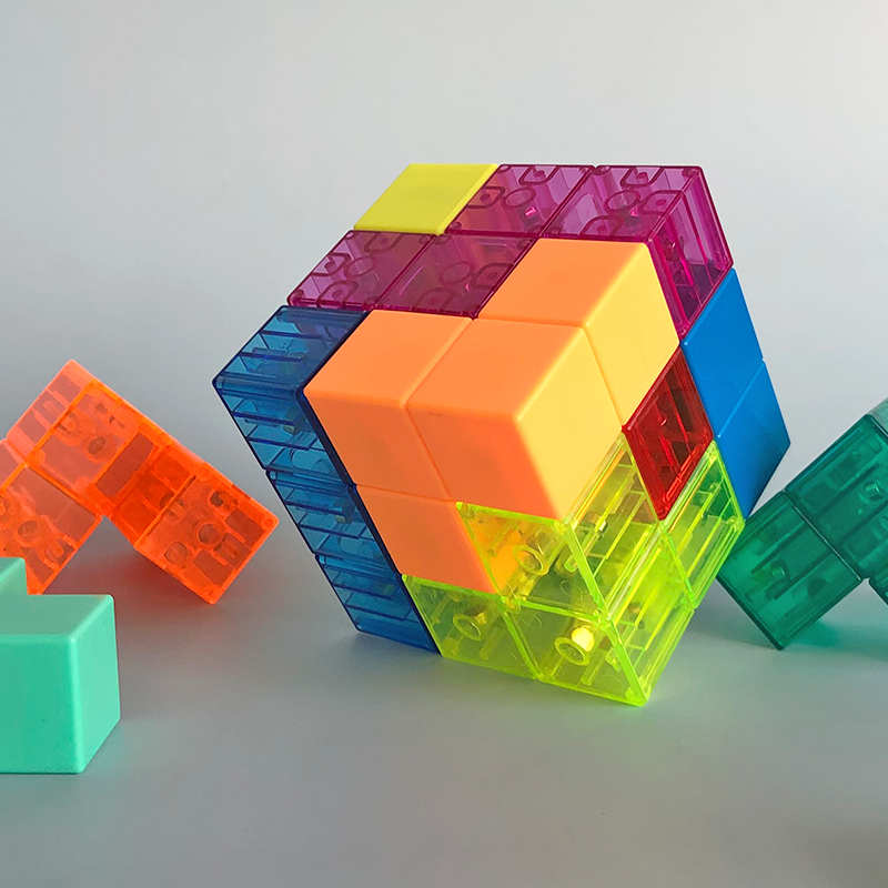 磁力正方体魔方积木索玛构建3d拼搭玩具儿童塑料积木