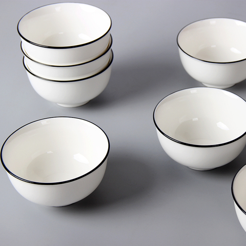 10个陶瓷小碗家用米饭碗北欧风单个吃饭碗汤碗微波炉餐具碗碟套装