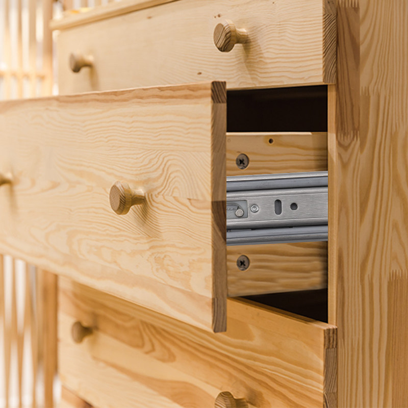 沃拉拉不锈钢三节导轨抽屉轨道家具缓冲阻尼静音导轨