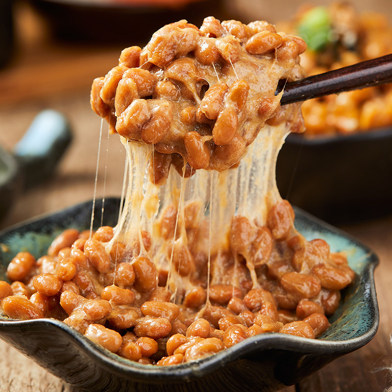 纳豆即食国产转基因大豆8盒装2组原味拉丝发酵寿司料理