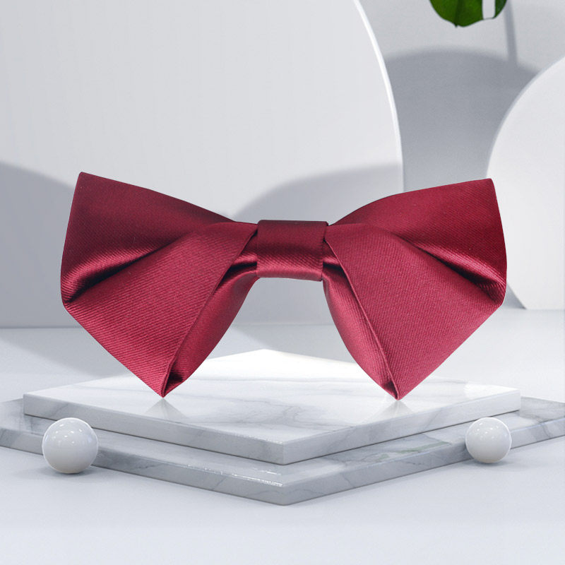 新郎团女兄弟伴郎蝴蝶结高档西装红色莱枫婚礼领结