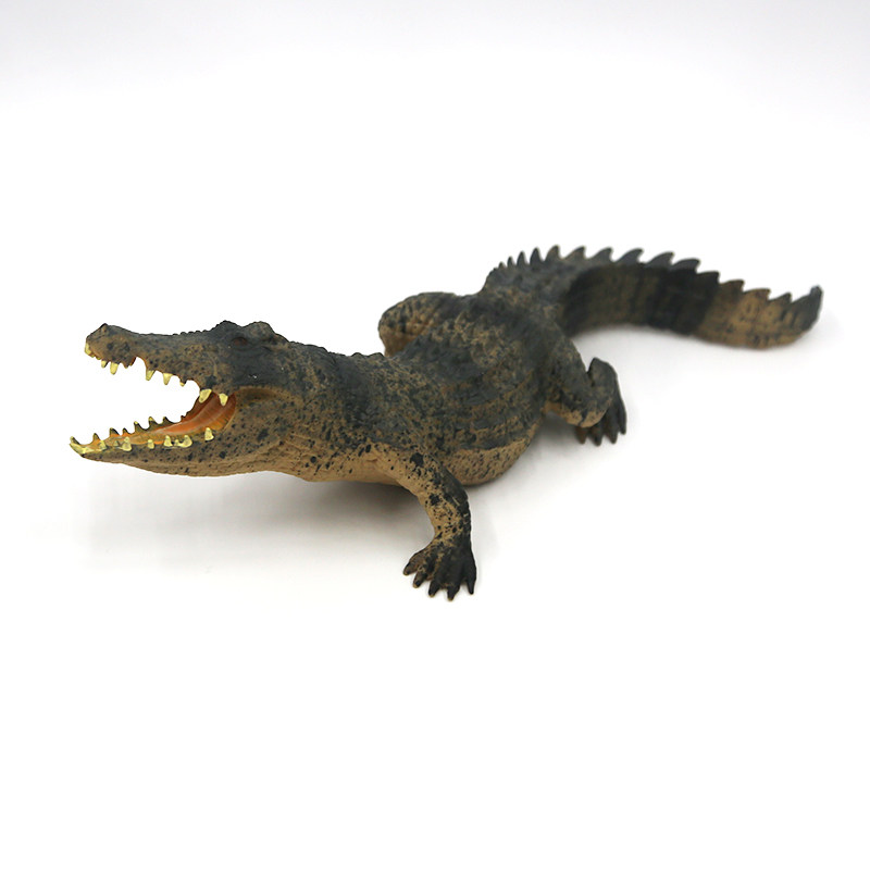 出口实心鳄鱼仿真模型大号鳄龟软体橡胶帝鳄仿真
