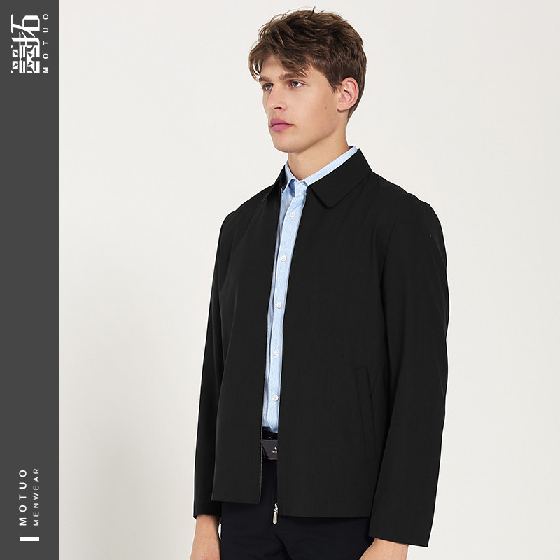 墨拓motuo2020新款男士夹克商场同款翻领商务桑蚕夹克