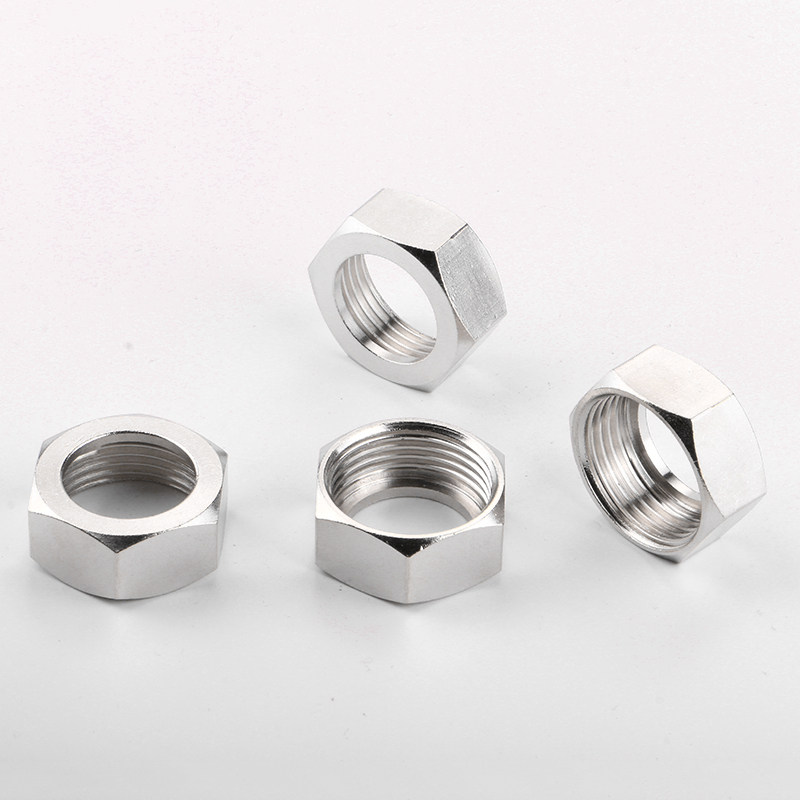 不锈钢波纹管螺帽加厚镀铬螺母热水器水管4分6分螺母