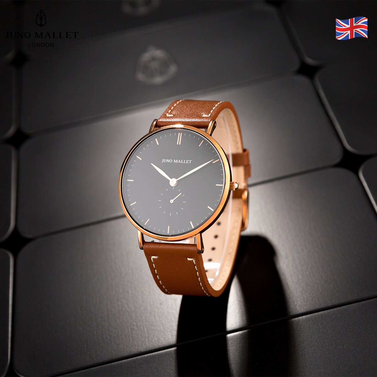 junomallet英国小众手表男士皮带款超薄大表盘潮流防水石英腕表