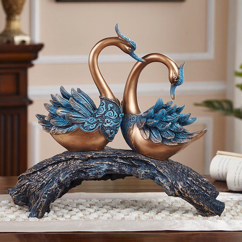 送礼美式客厅装饰天鹅摆件结婚礼物房间装饰品稳居送礼欧式家装工